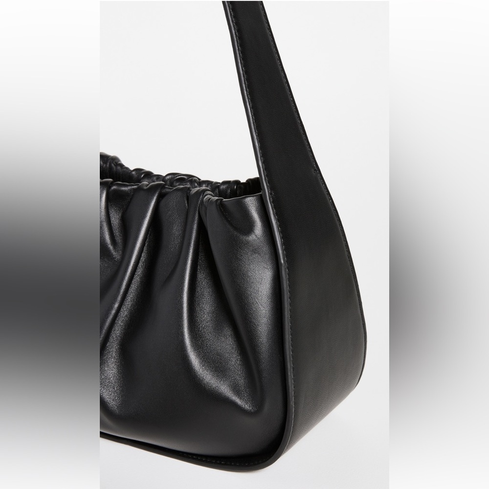 EUC Loeffler Randall Aris Gathered Ruched Petite Shoulder Bag Black Leather - Picture 14 of 15